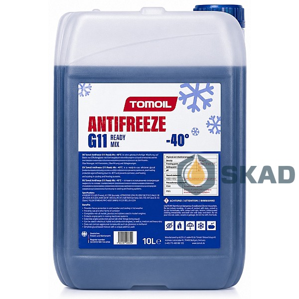 Антифриз Tomoil Antifreeze G11 Ready Mix -40 ° C (Синій) 10л.