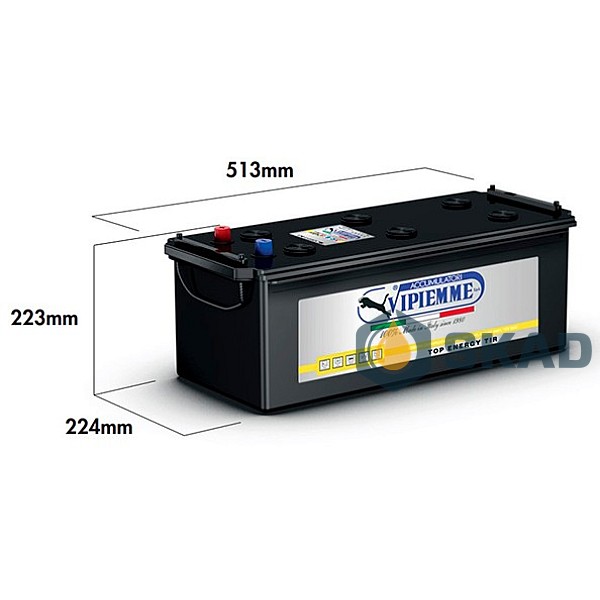 VIPIEMME Top Energy Tir 185Ah +L EN1200A 12V (B159C)