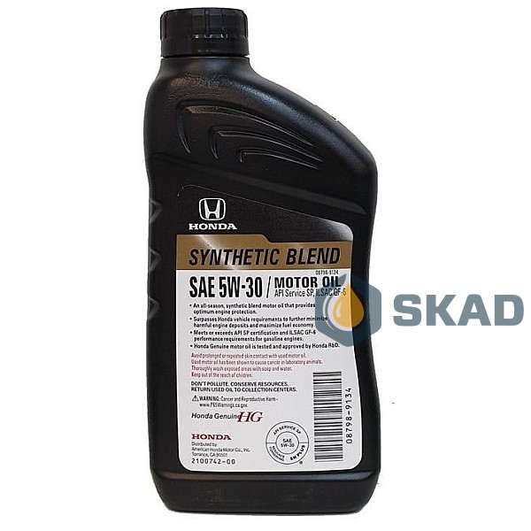 Моторна олива Honda SYNTHETIC BLEND SP/GF-6 5W-30, 946 мл (Japan)