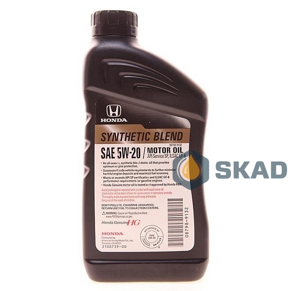 Моторна олива Honda SYNTHETIC BLEND SP/GF-6 5W-20, 946 мл (Japan)