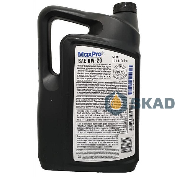 Моторна олива Mopar MaxPro+ SAE 0W-20 Engine Oil SP/GF-6A, 5л