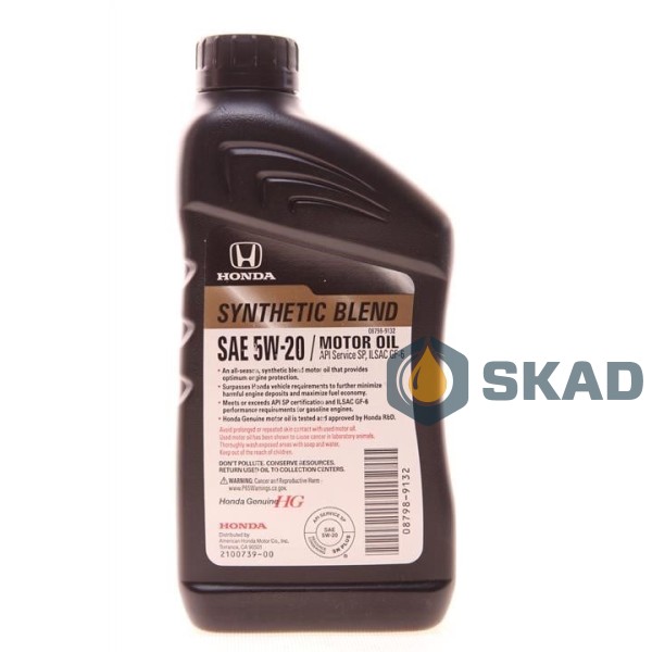 Honda SYNTHETIC BLEND SP/GF-6 5W-20, 946 мл. (Japan) 08798-9132