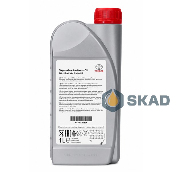 Toyota Engine Oil Synthetic 5W-40, 1 л. 08880-80836