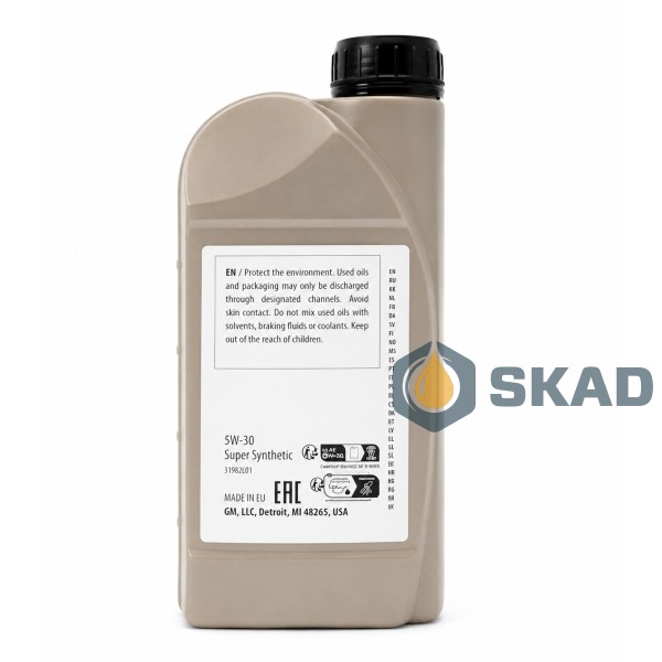 General Motors Super Synthetic 5W-30, 1 л. 93165009