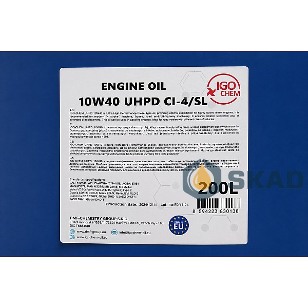 IGOCHEM UHPD CI-4/SL 10W-40, 200л
