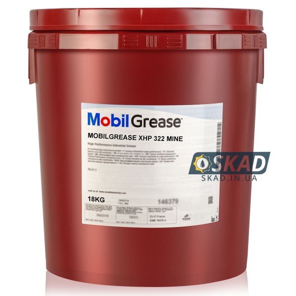 Литиевая смазка Mobilgrease XHP 322 Mine 18 кг с дисульфидом молибдена
