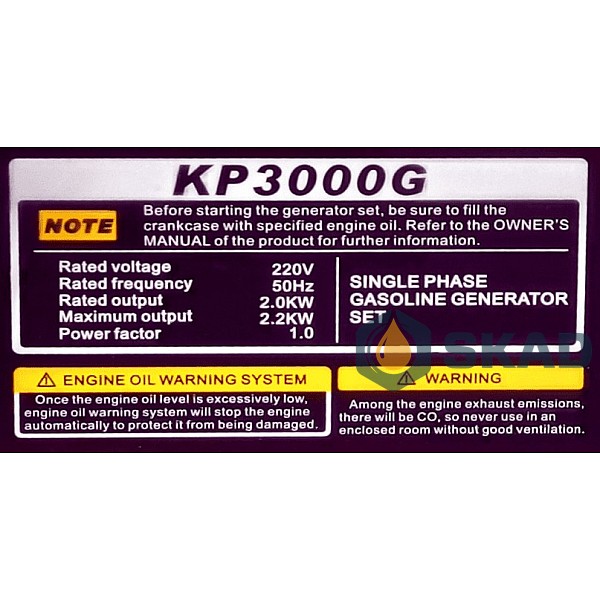 Генератор бензиновий Sayide KP3000G 220V 2.2кВт