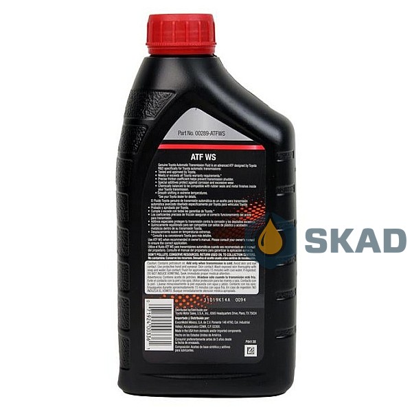 Toyota ATF WS, 946 мл 00289-ATFWS